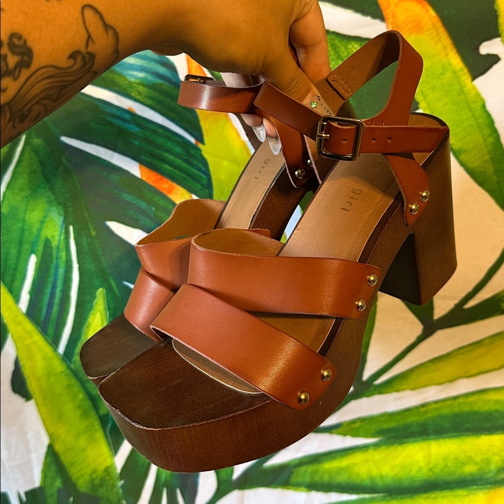 Madden Girl Brown Strappy Platform Sandals